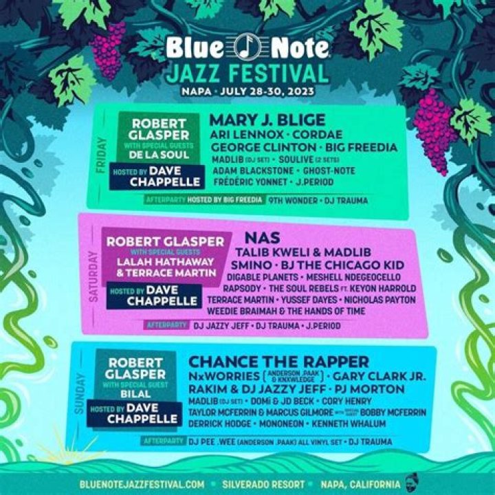 Blue Note Jazz Festival Napa Unveils Lineup With Mary J. Blige, NAS, Chance the Rapper, and More