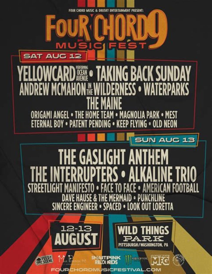 Four Chord Music Festival Announces Lineup With Yellowcard, Taking Back Sunday, The Gaslight Anthem & More